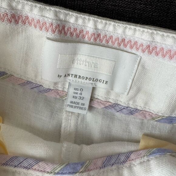 Anthropologie White Nias Trousers Pants By Ett Twa Size 0 - Picture 11 of 16